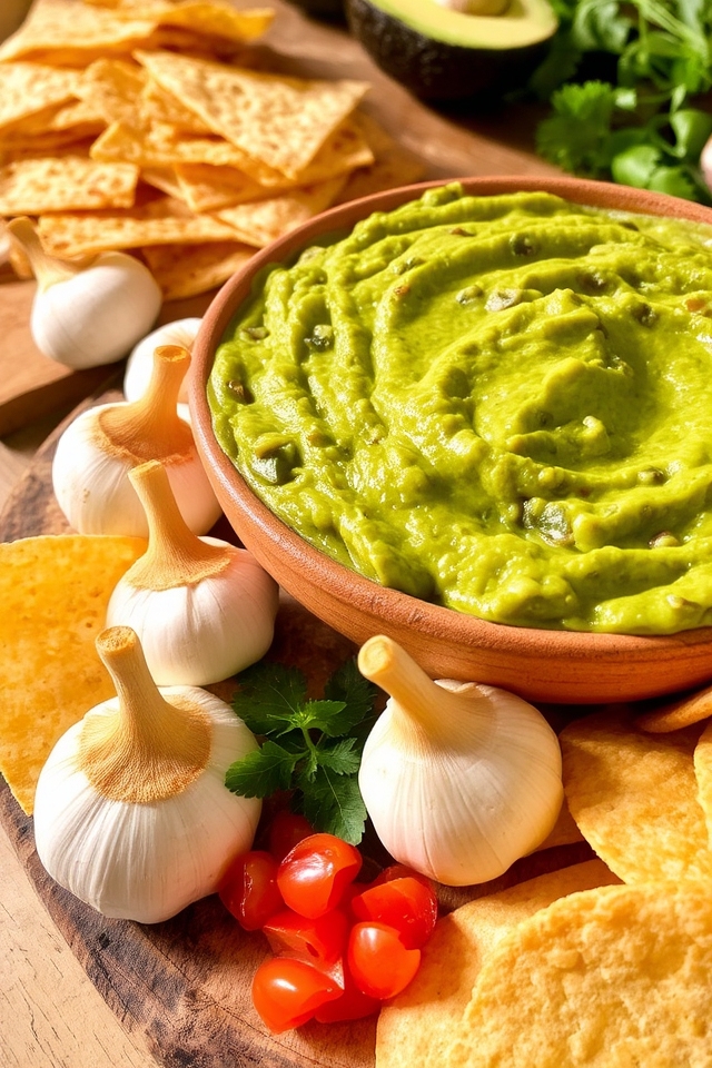 smoky roasted garlic guacamole