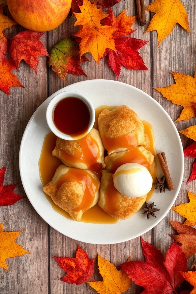 spiced rum apple dumplings