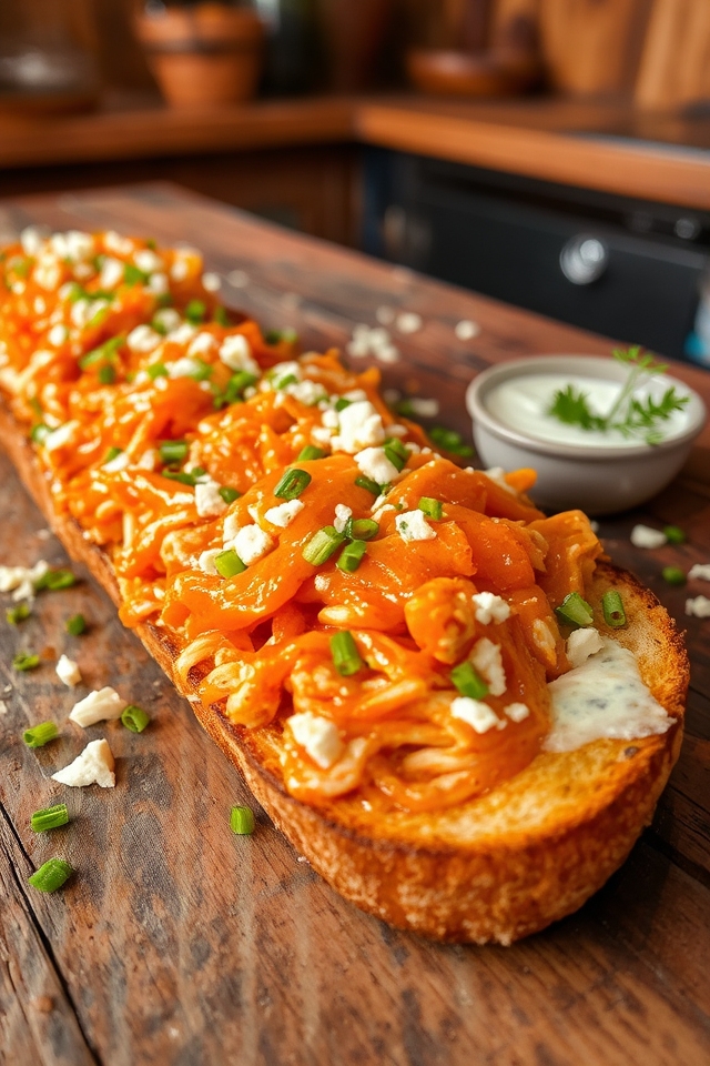 spicy cheesy buffalo toast