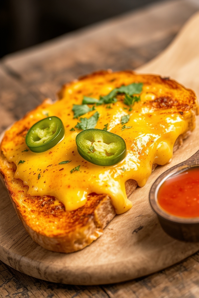 spicy cheesy jalape o toast