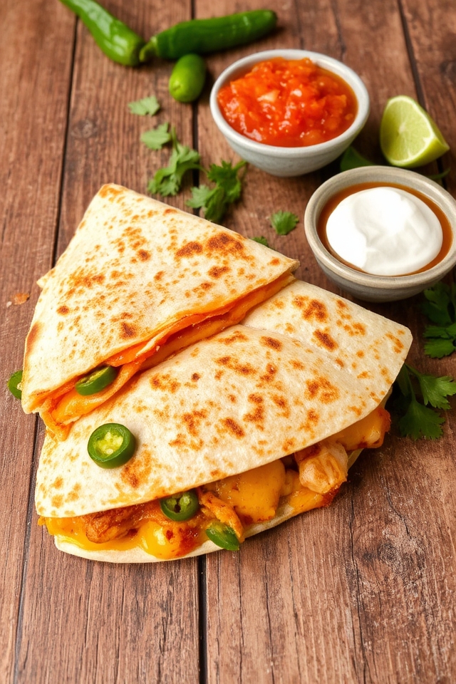 spicy chicken jalape o quesadilla