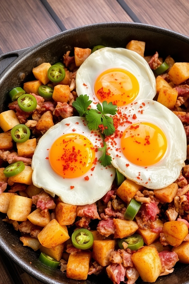 spicy corned beef breakfast hash