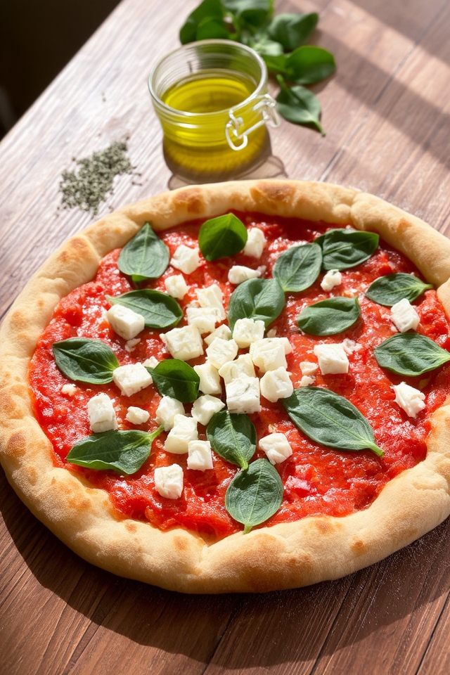 spinach feta cheese pizza