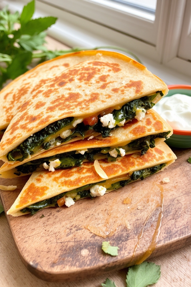spinach feta quesadilla recipe