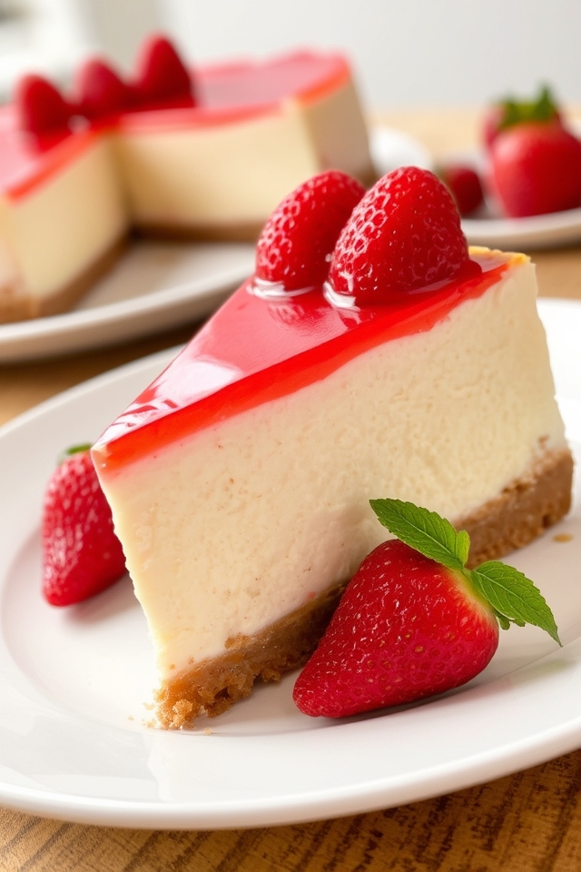 strawberry cheesecake with graham crust