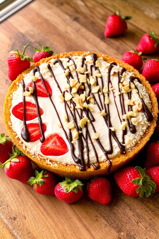 strawberry chocolate coconut pie
