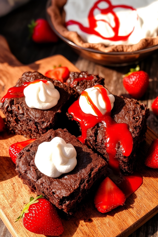 strawberry cream brownie delight