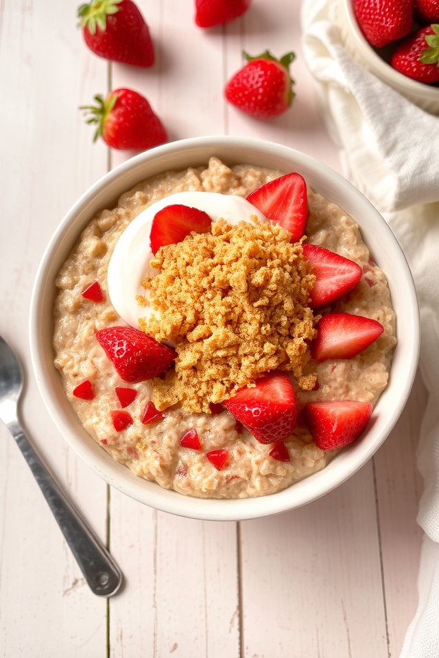 strawberry cream pie oatmeal
