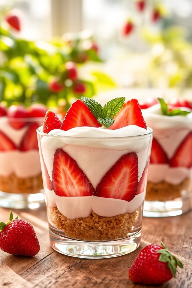 strawberry cream pie parfaits