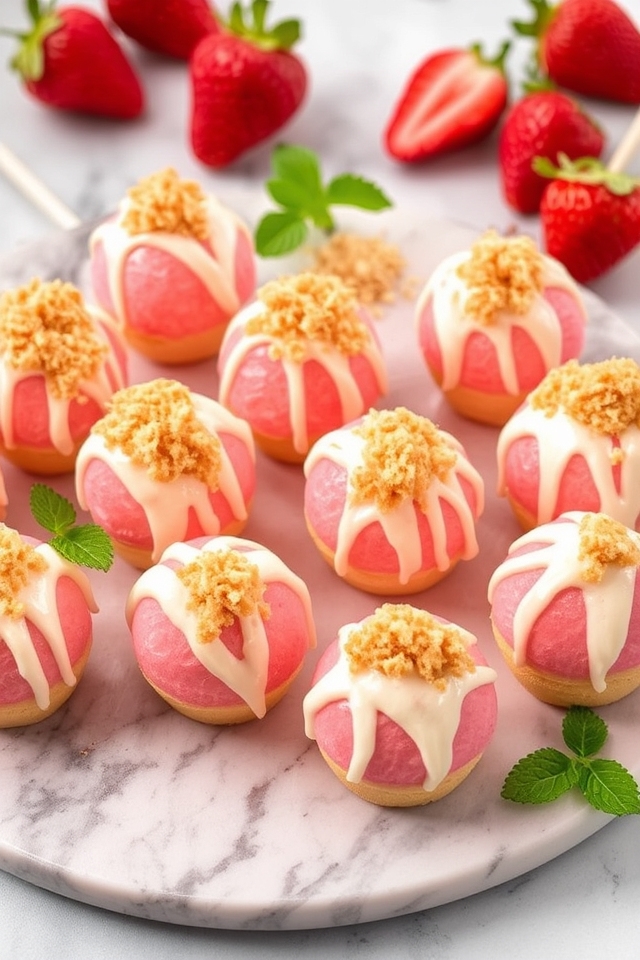 strawberry pie cake pops