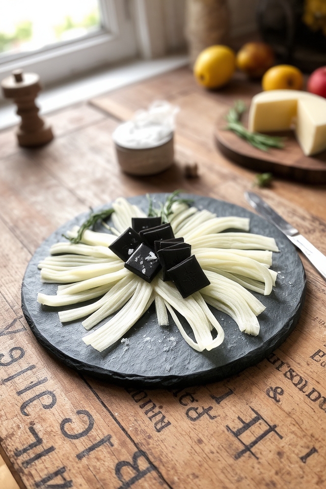 string cheese and dark chocolate