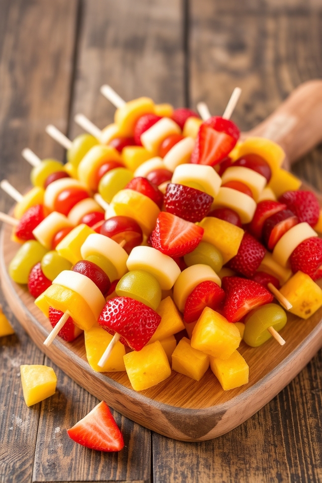 string cheese fruit skewers