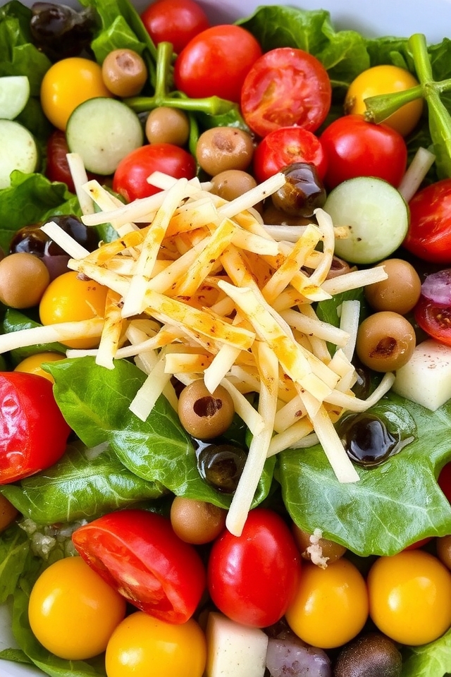 string cheese salad enhancement