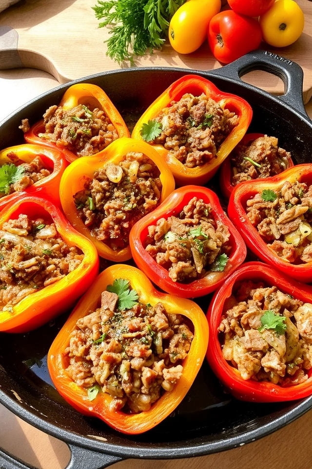 stuffed peppers with corned beef