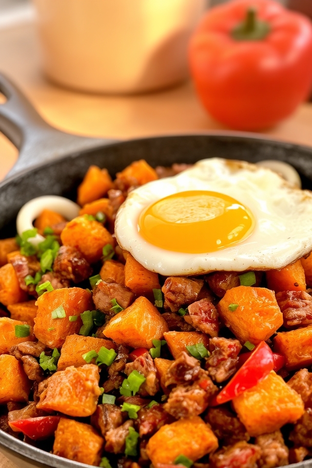 sweet potato beef breakfast hash