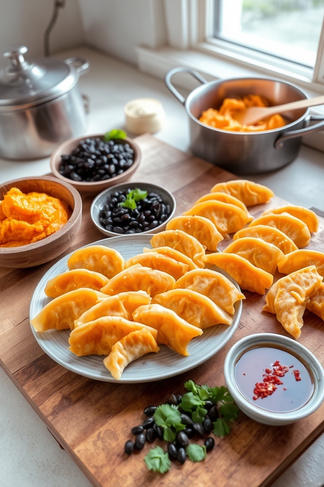 sweet potato black bean dumplings