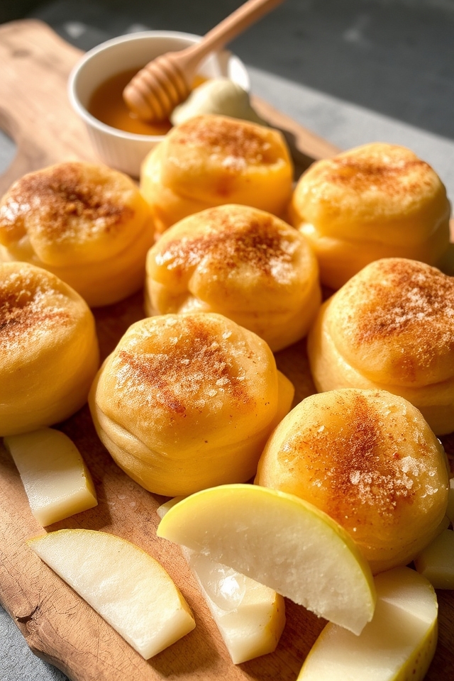 sweet savory pear brie dumplings