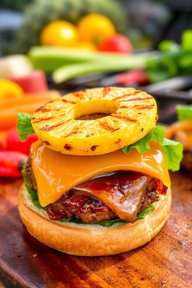 sweet savory teriyaki burger