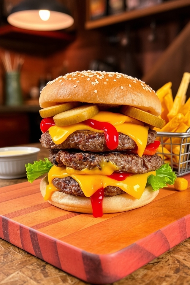 timeless double cheeseburger delight