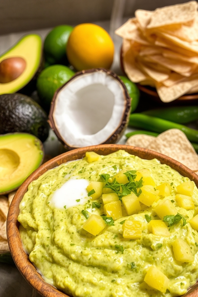 tropical coconut avocado dip