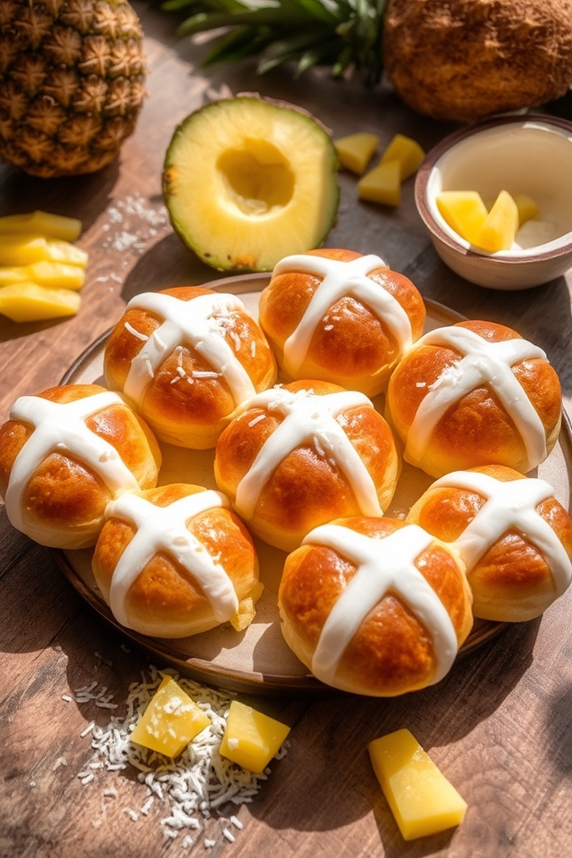 tropical coconut pineapple buns
