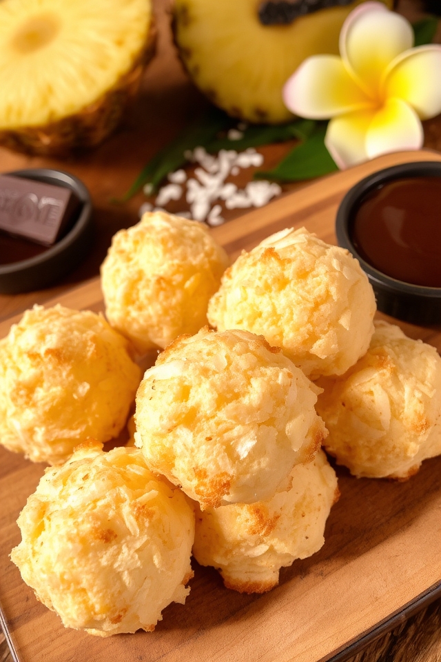tropical coconut pineapple macaroons
