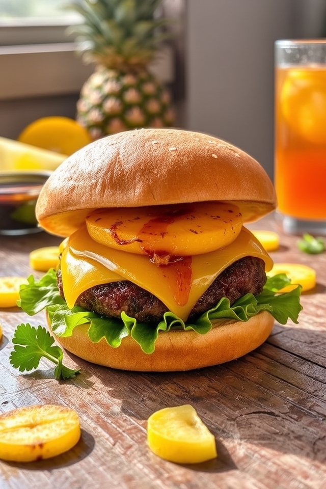 tropical grilled pineapple burger