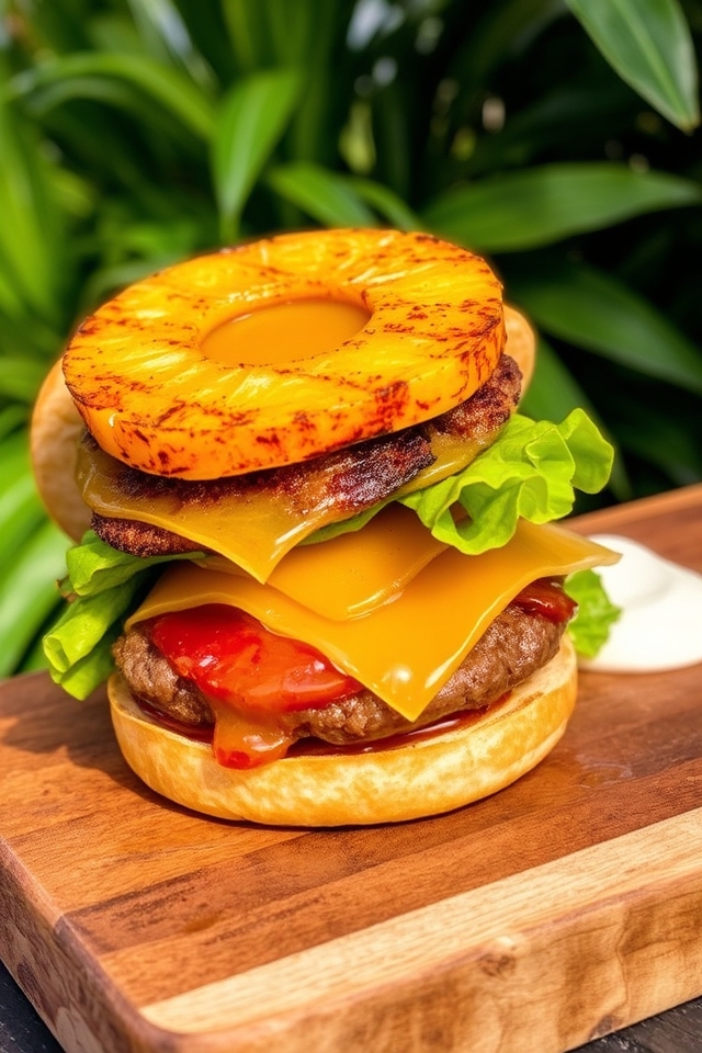 tropical teriyaki pineapple burger