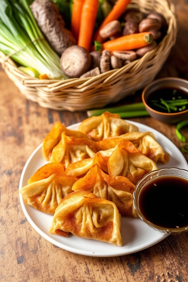 vegetable filled crispy dumplings