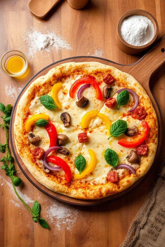 veggie loaded cheesy pizza goodness