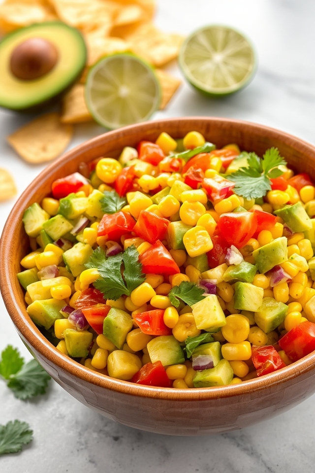 vibrant avocado corn salad