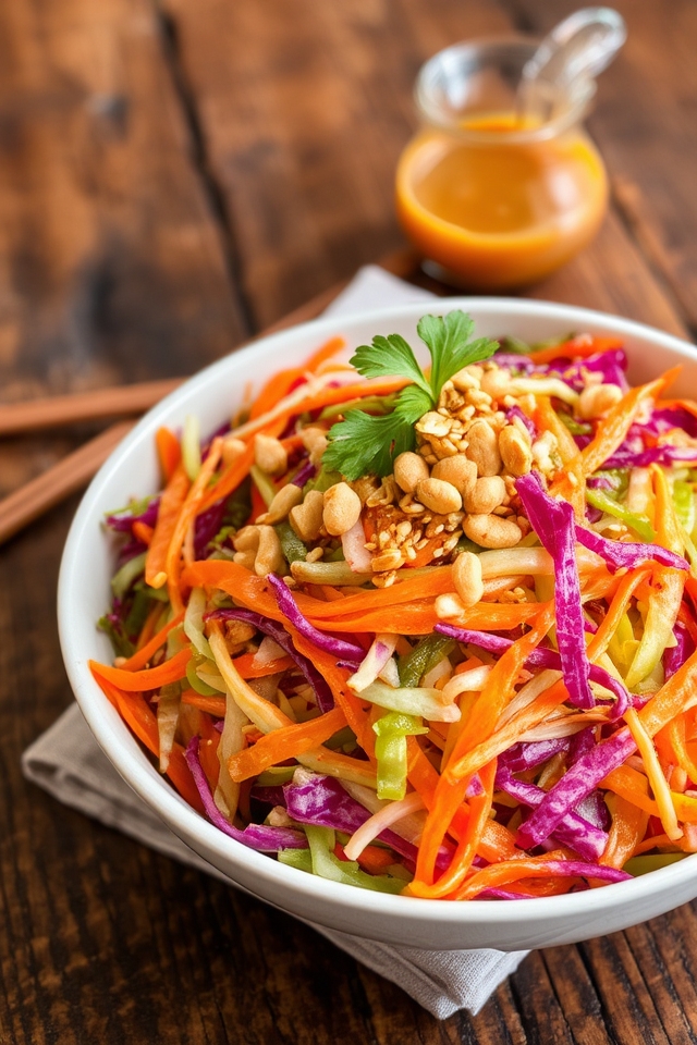 vibrant crunchy peanut slaw