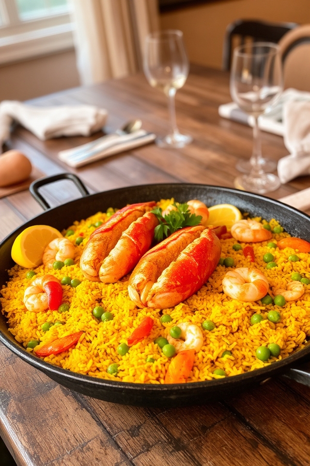 vibrant seafood rice dish