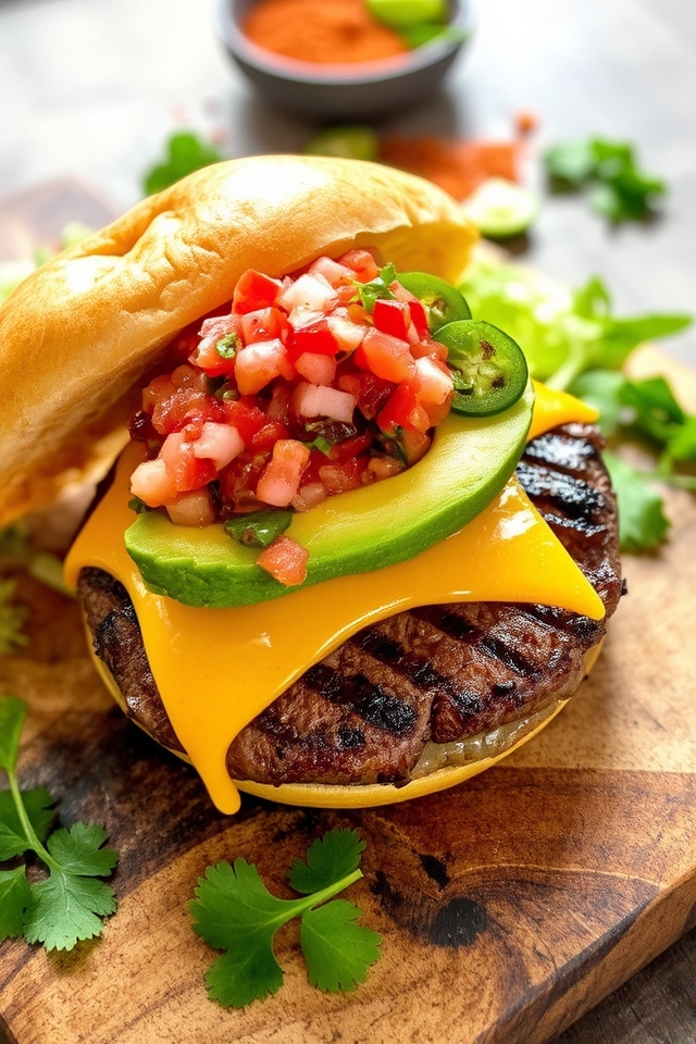 vibrant tex mex burger delight
