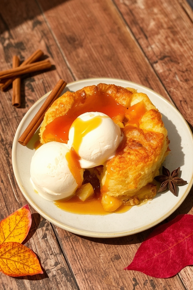 warm apple dumpling dessert