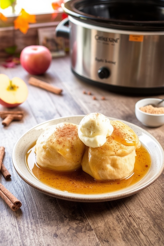 warm cinnamon apple dumplings