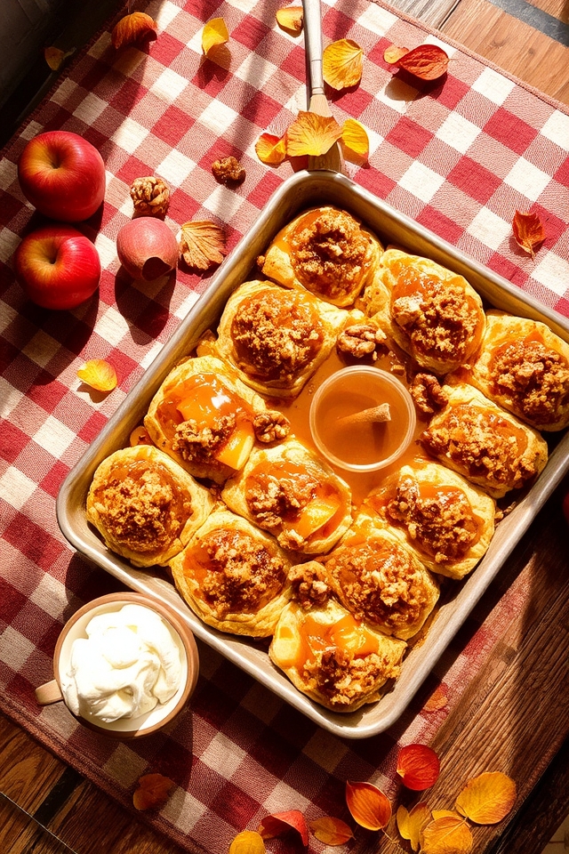 warm flaky apple dumplings