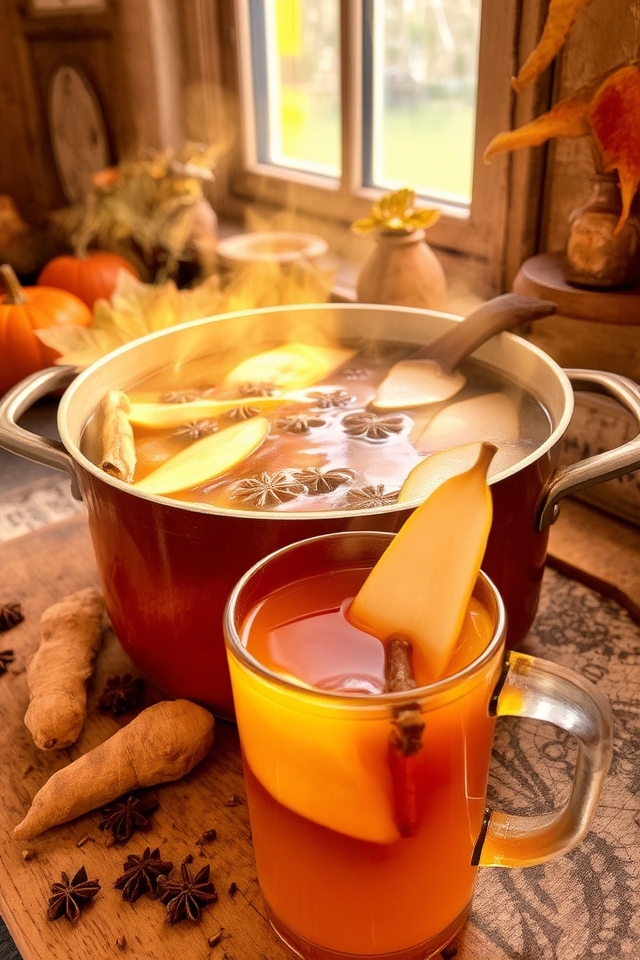 warm spiced pear cider