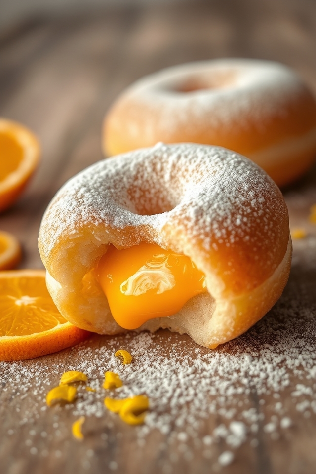 zesty orange cream filled donuts
