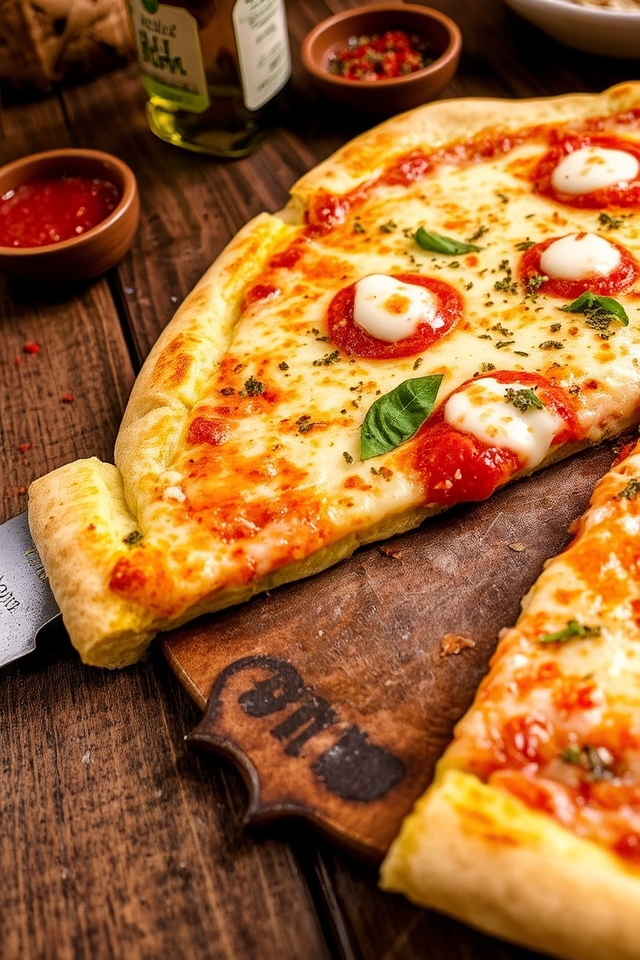 zucchini crust cheesy pizza