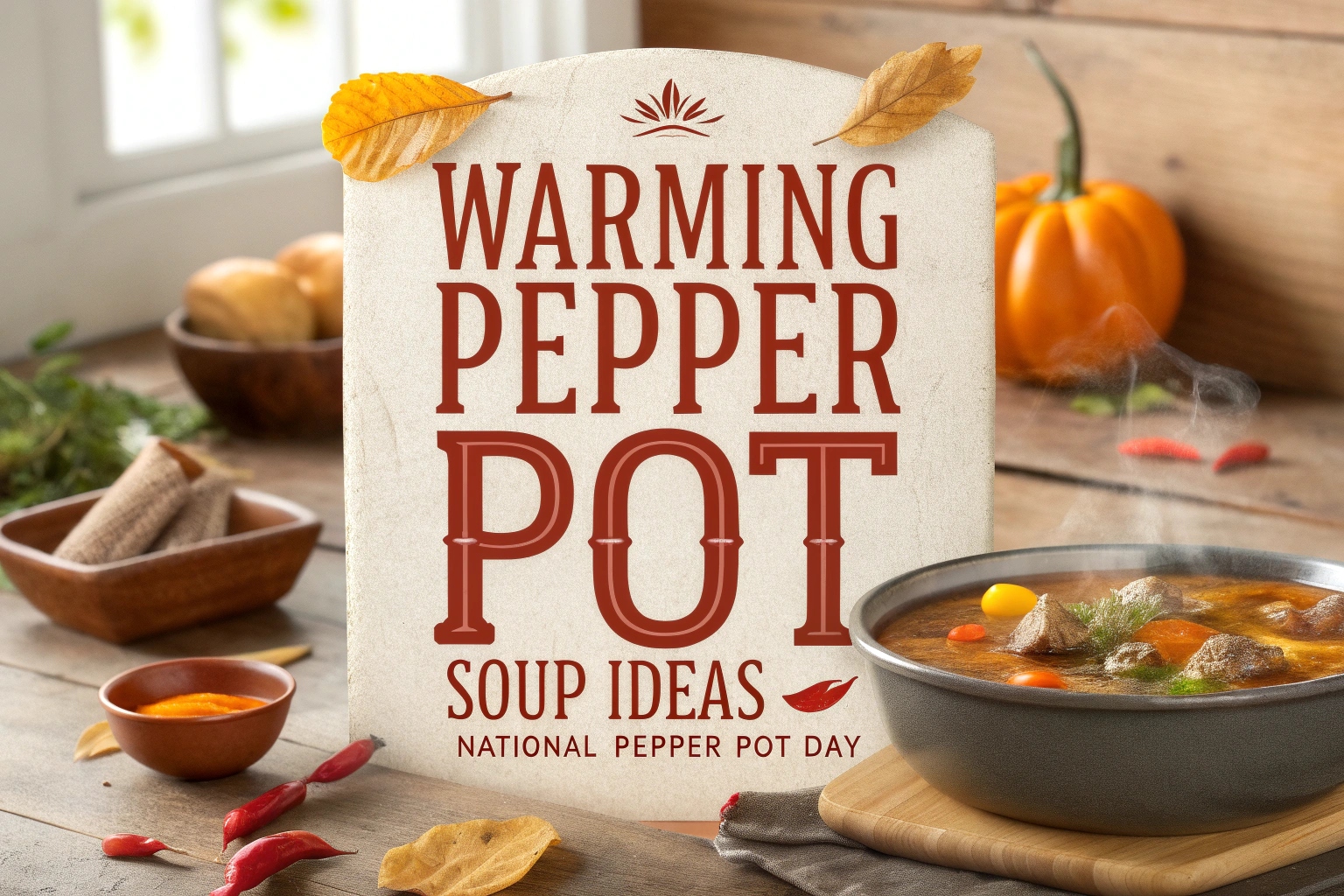 Warming Pepper Pot Soup Ideas for National Pepper Pot Day