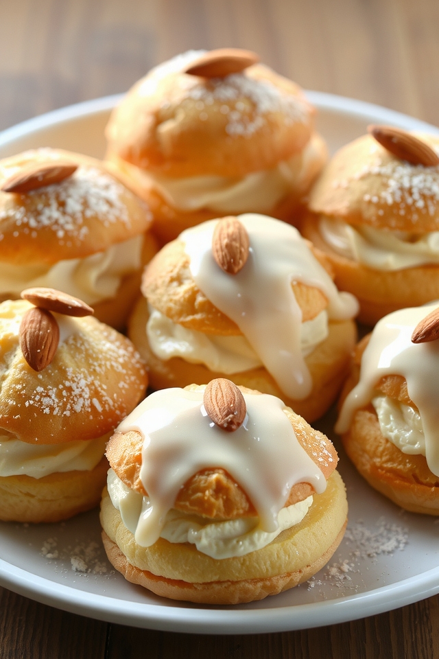 almond filled choux pastry delights
