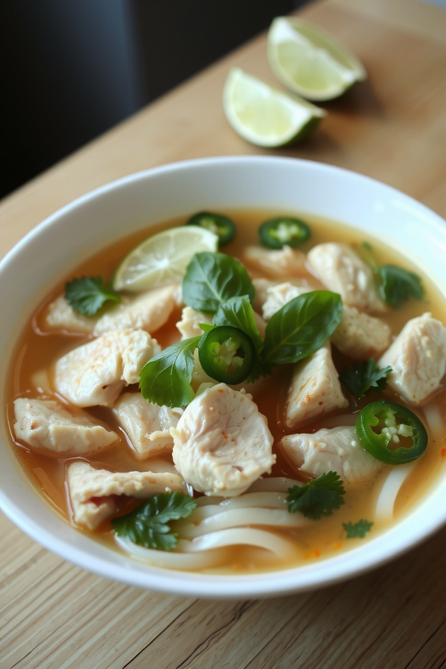 aromatic chicken pho bowl