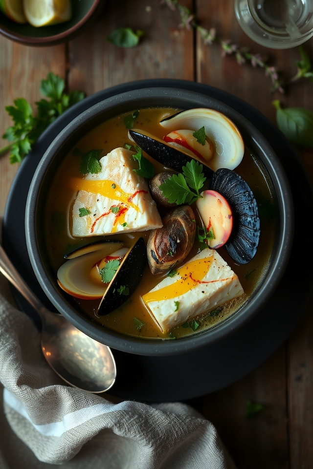 aromatic seafood herbal soup