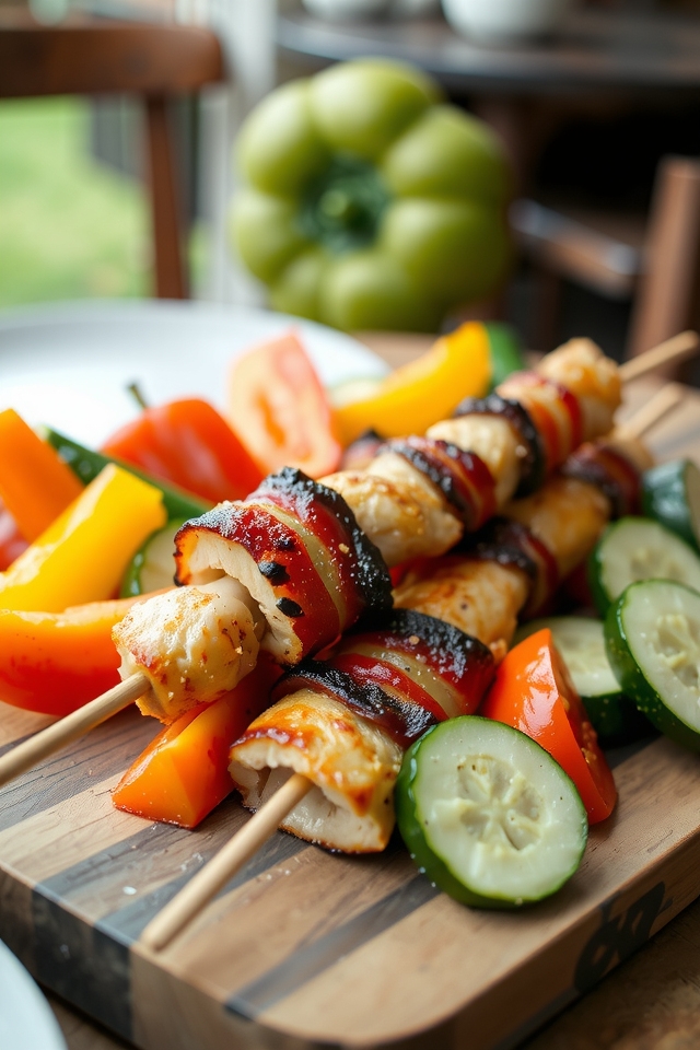 bacon wrapped chicken skewers recipe
