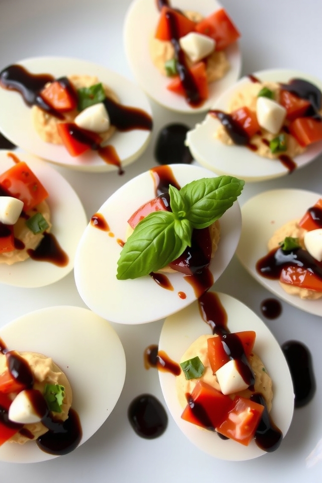caprese inspired deviled eggs
