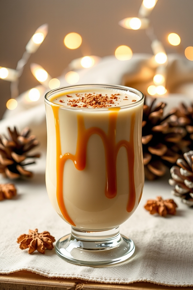 caramel spiced holiday beverage
