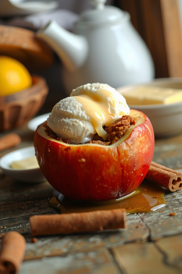 caramelized baked apple dessert