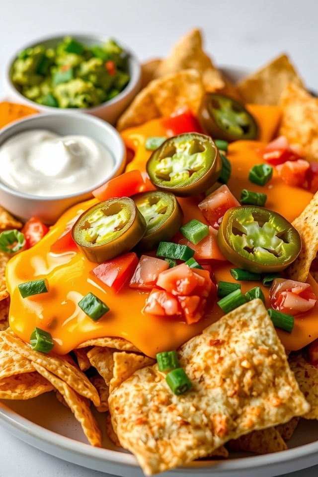 cheesy nachos with toppings