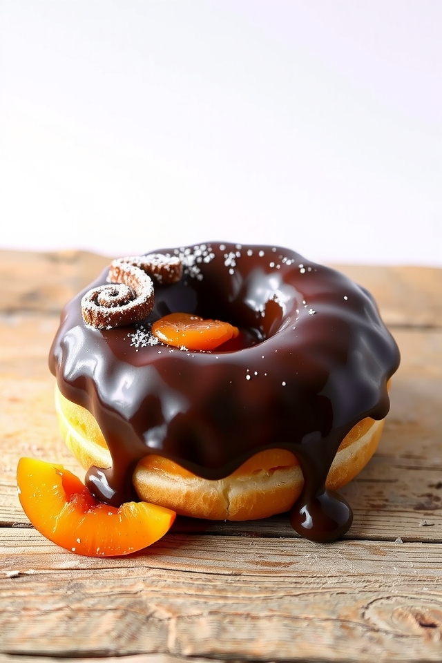 chocolate apricot filled doughnuts